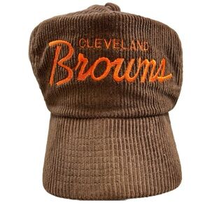 Vintage NFL Cleveland Browns Script Strapback Hat Sports Specialties Corduroy